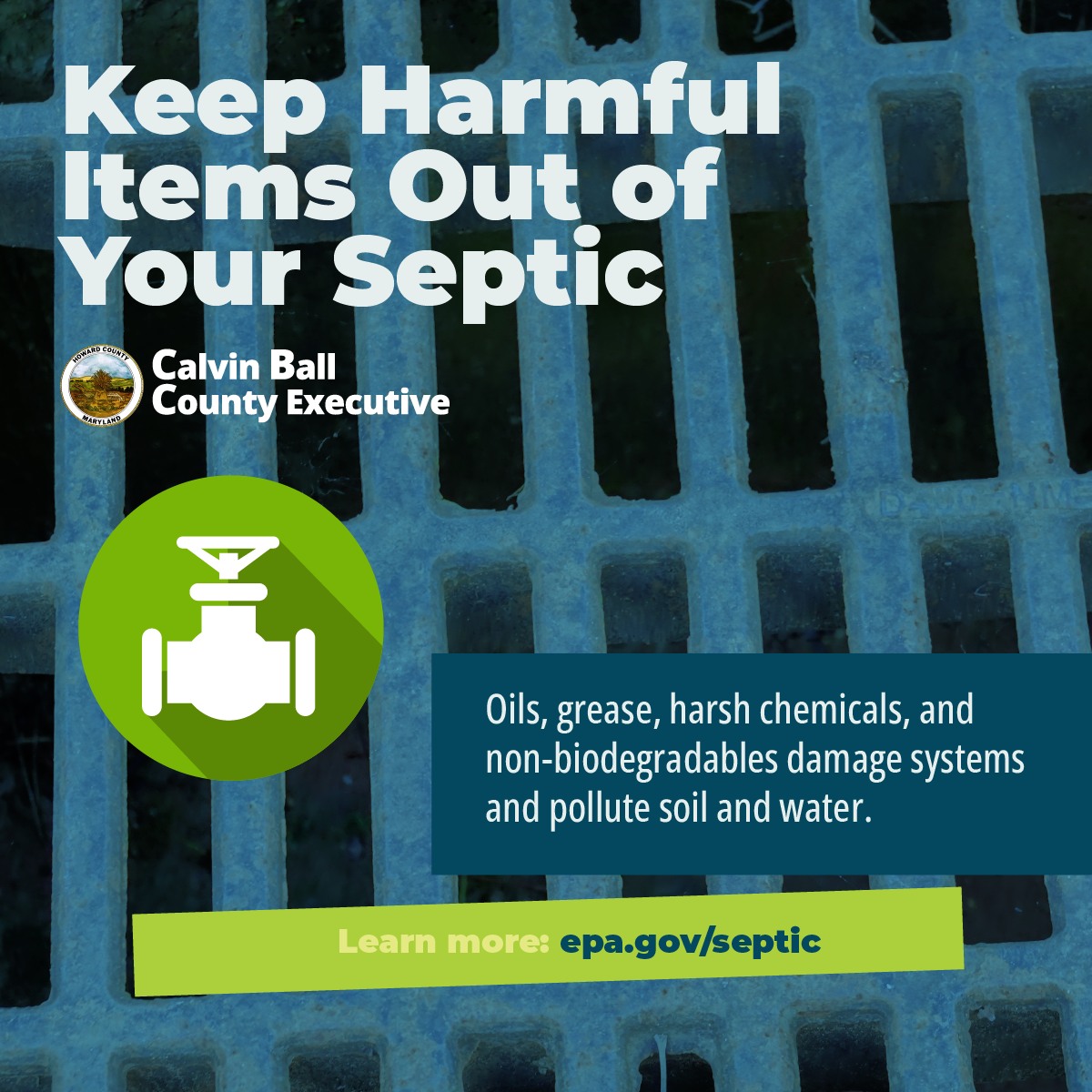 HoCoGov's tweet image. As @HoCoGovExecl reminds us this #SepticSmartWeek of the harm oils, grease, harsh chemicals, &amp;amp; non-biodegradables can cause on one&apos;s septic system, @HoCoGov Bureau of Utilities reminds #HoCoMD on the County&apos;s public sewer system of the damage fats, oils, &amp;amp; grease (FOG) can have…