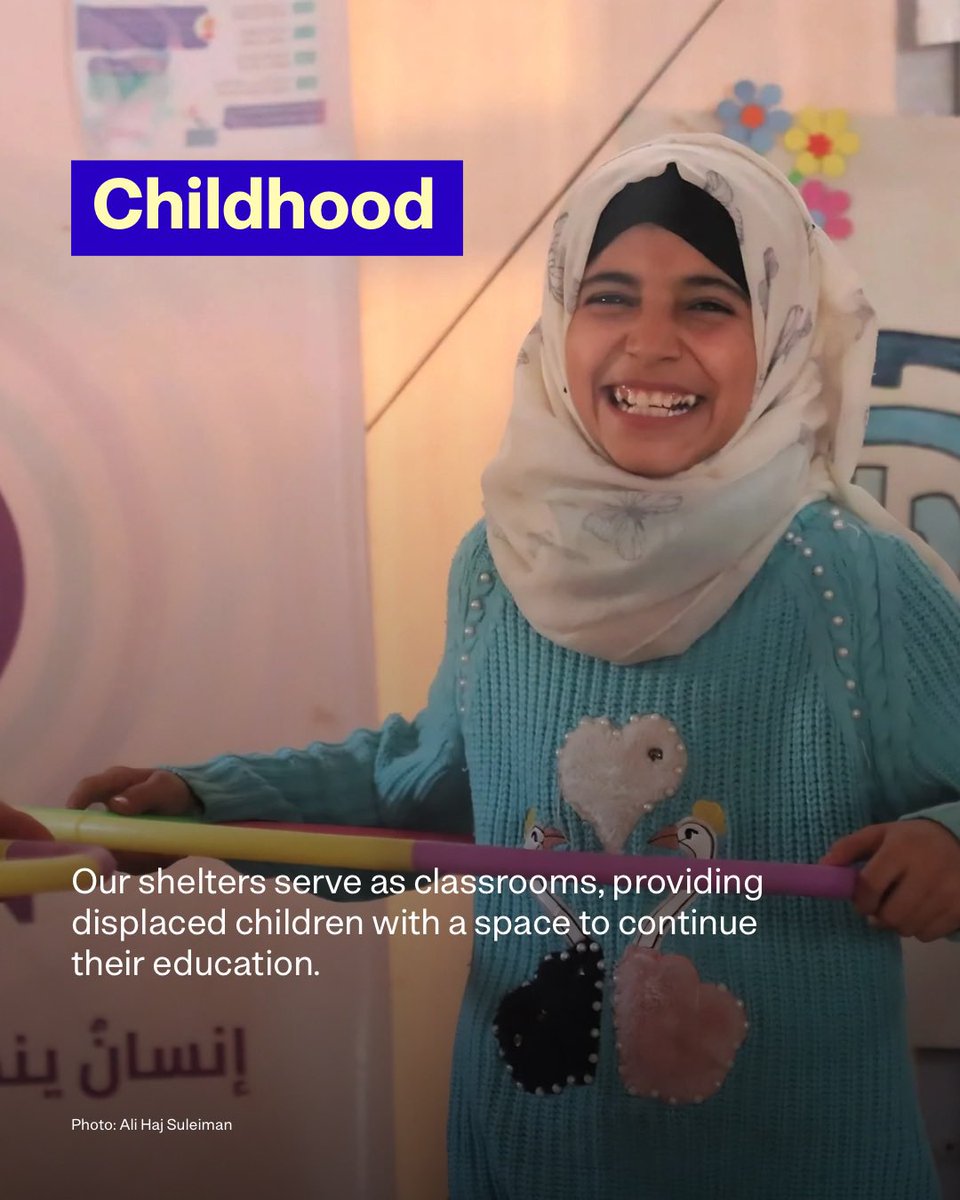 A safe #shelter lets families rest without fear, so they can plan for tomorrow. Access to #healthcare helps them heal and stay strong, so they can support each other. #Education gives children routine, purpose, and #hope, so they can build the future they deserve.