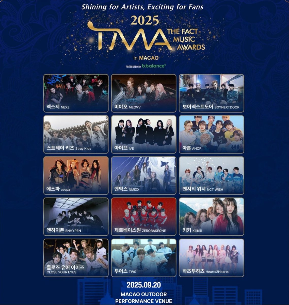 kbgmedia's tweet photo. 2025 The Fact Music Awards are set to take place today, September 20. Please stay tuned for the latest updates regarding this award ceremony.

Red carpet: 5PM KST
Award show: 8PM KST https://t.co/c6MDRcjZhD