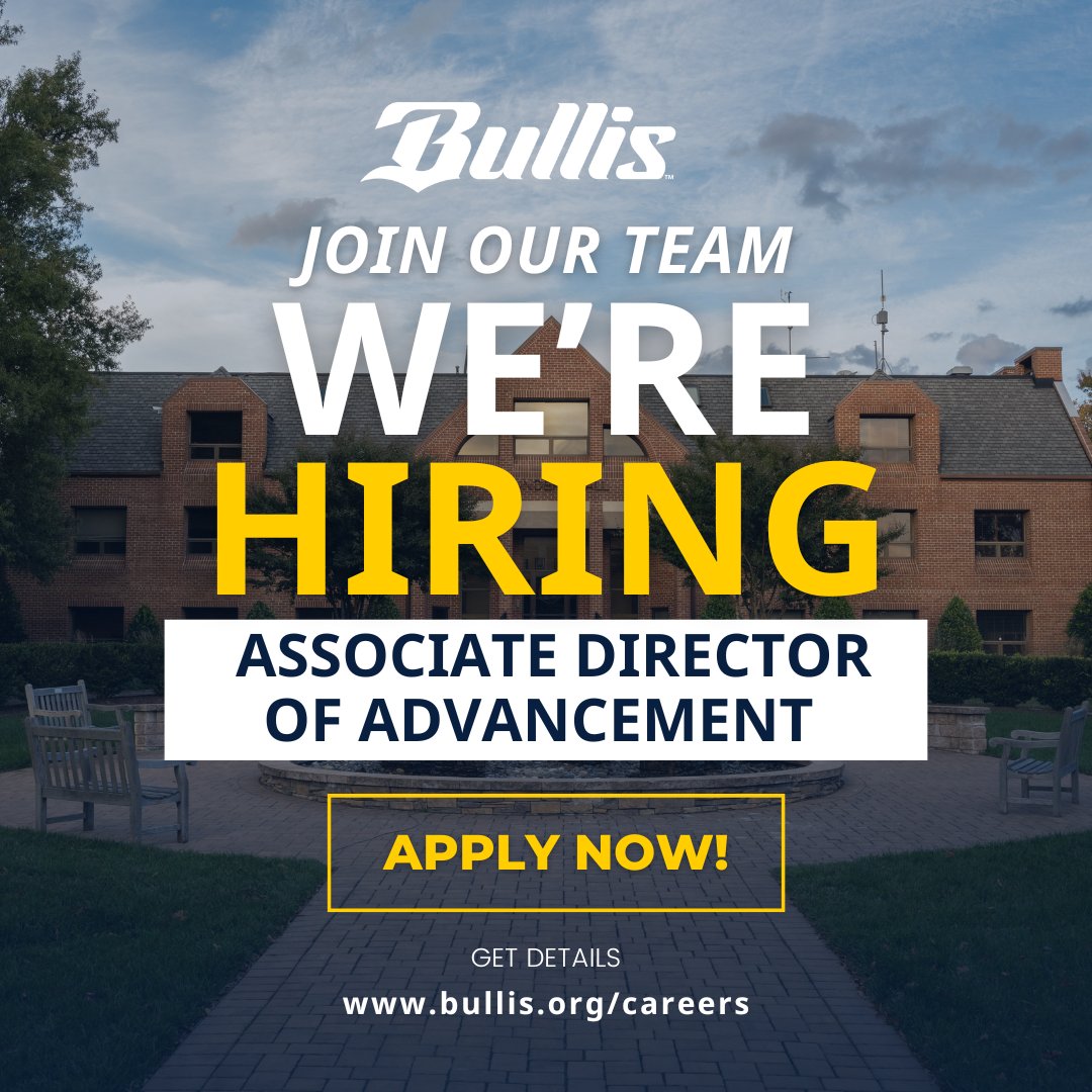 BullisAlumni's tweet photo. We are seeking an Associate Director of Advancement!

This role is essential in cultivating impactful financial gifts, leading campaigns, and engaging alumni as donors, volunteers, and ambassadors. 

Come join the vibrant Bullis community! Apply here: https://t.co/f0DHq2n1lb https://t.co/FDSprXZs2a
