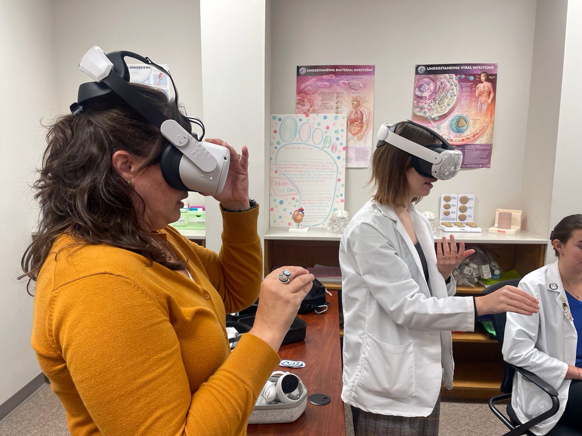 VR isn’t just for video games — it’s powering innovation in pharmacy and health care 🎮➡️💡

Students explored virtual reality this week with #GamecockPharmacy alumna Anne Lord Bailey, ‘14, executive director of the Strategic Initiatives Lab for the <a href="/DeptVetAffairs/">Veterans Affairs</a>.