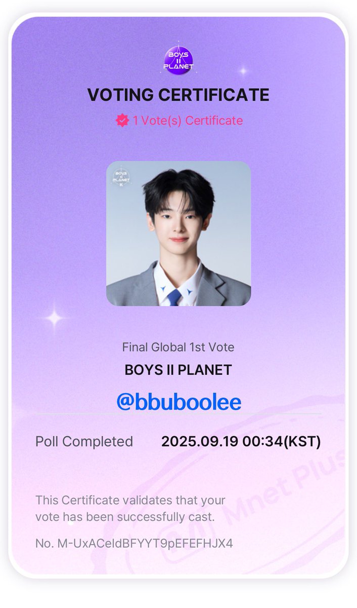 Final Global Vote 🗳️ 
꒰ pls rt สุ่มแจกเงิน 66฿ 2 คน  ꒱  

♡ 1 Pick คังอูจิน ตั้งแต่วันที่ 19-25/09
♡ รี+เมนชั่น+แปะหลักฐานพร้อมลายน้ำ 
♡ สุ่มวันที่ 26/09 เวลา 2 ทุ่ม

#KANGWOOJIN #강우진 #BOYS2PLANET #보이즈2플래닛