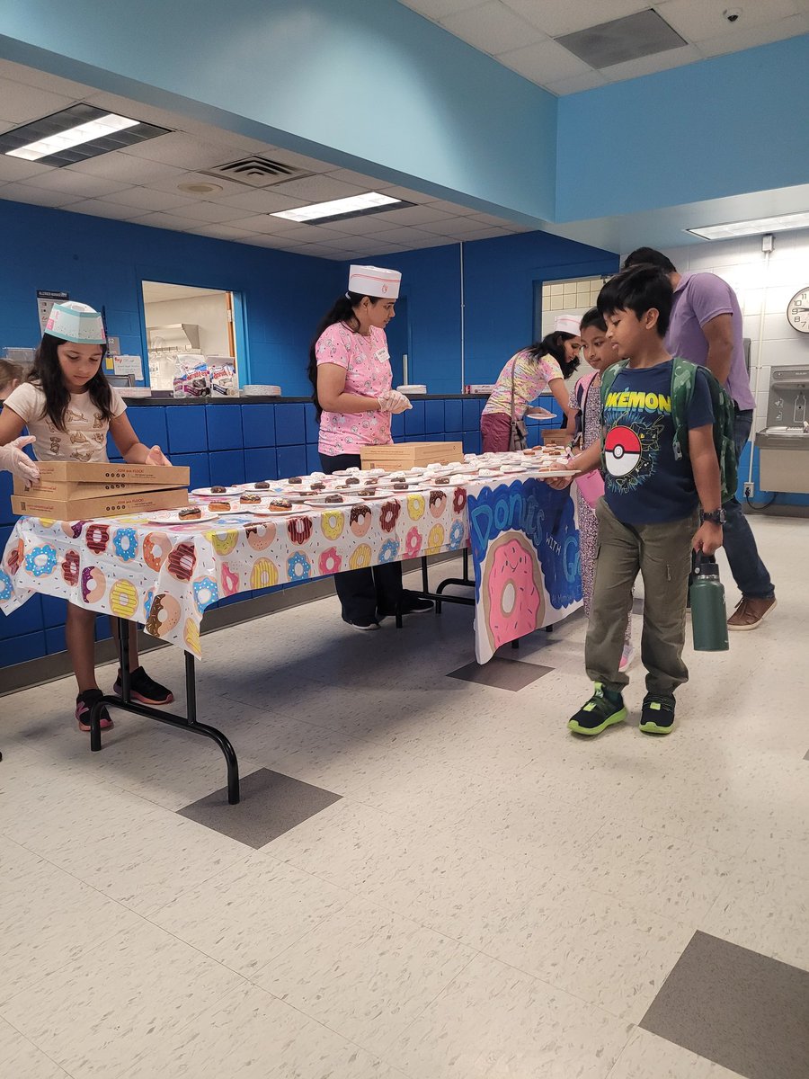 Thank you <a href="/MorrisvillePTA/">Morrisville E.S. PTA</a> for the doughnuts with grown-ups <a href="/MorrisvilleElem/">Morrisville Mustangs</a>