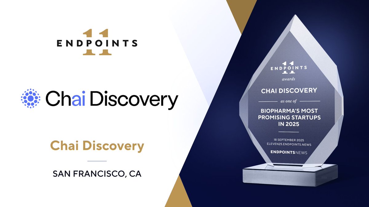 🚀 Chai Discovery has been named to the Endpoints News 11 list of the most promising biotech companies of 2025!