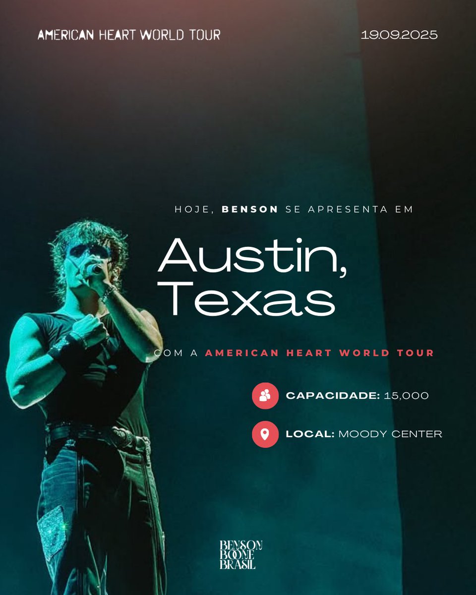 Austin, no Texas, recebe a #AmericanHeartWorldTour para agitar a noite de 15 mil Booners. 🤠🎤❤️