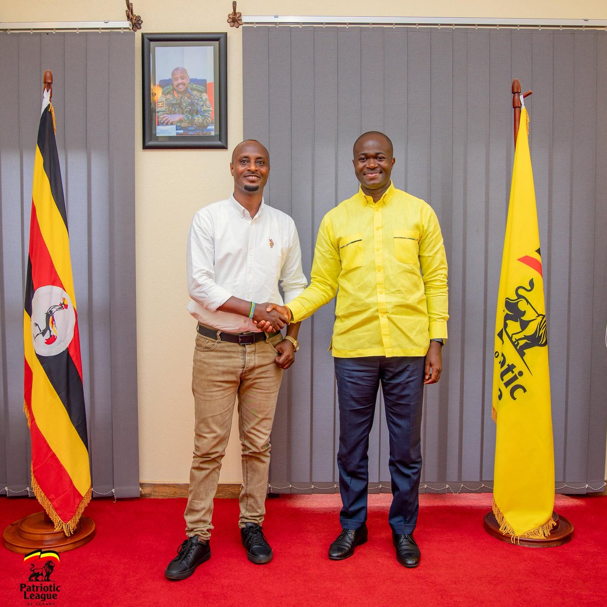 DaudiKabanda's tweet photo. I was happy to meet my longtime friend, the newly elected NRM Flag bearer for Workers' MP Comrade Joshua Israel at the PLU Secretariat today. https://t.co/k6zmR0gq79