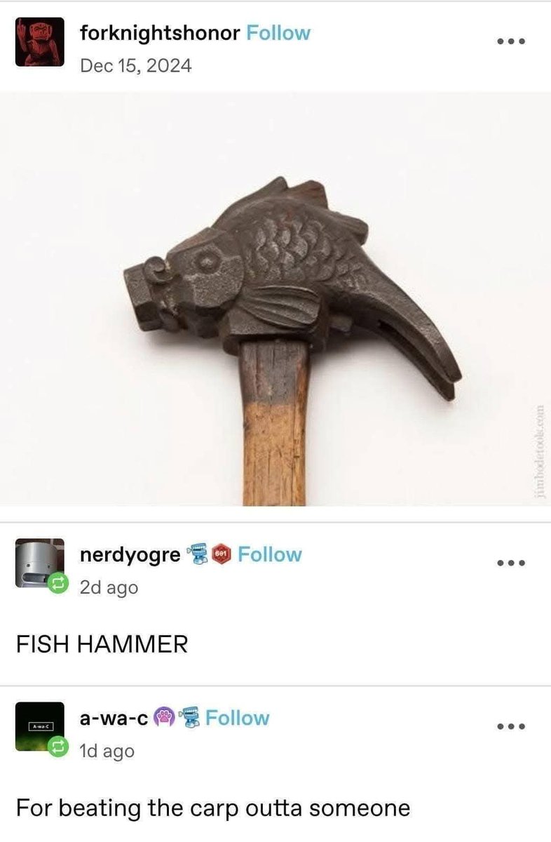 For beating the carp outta someone, Lol