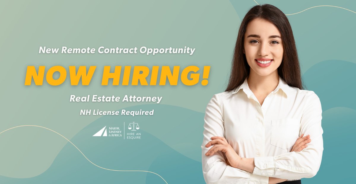 Our client is hiring one Real Estate attorney with Real Estate Acquisitions expertise! 

This remote position is offering limited weekly hours and is projected to last 1-3 months. NH license is required. 

See the details &amp; Apply now!: bit.ly/4pxeDec
 #HireanEsquire