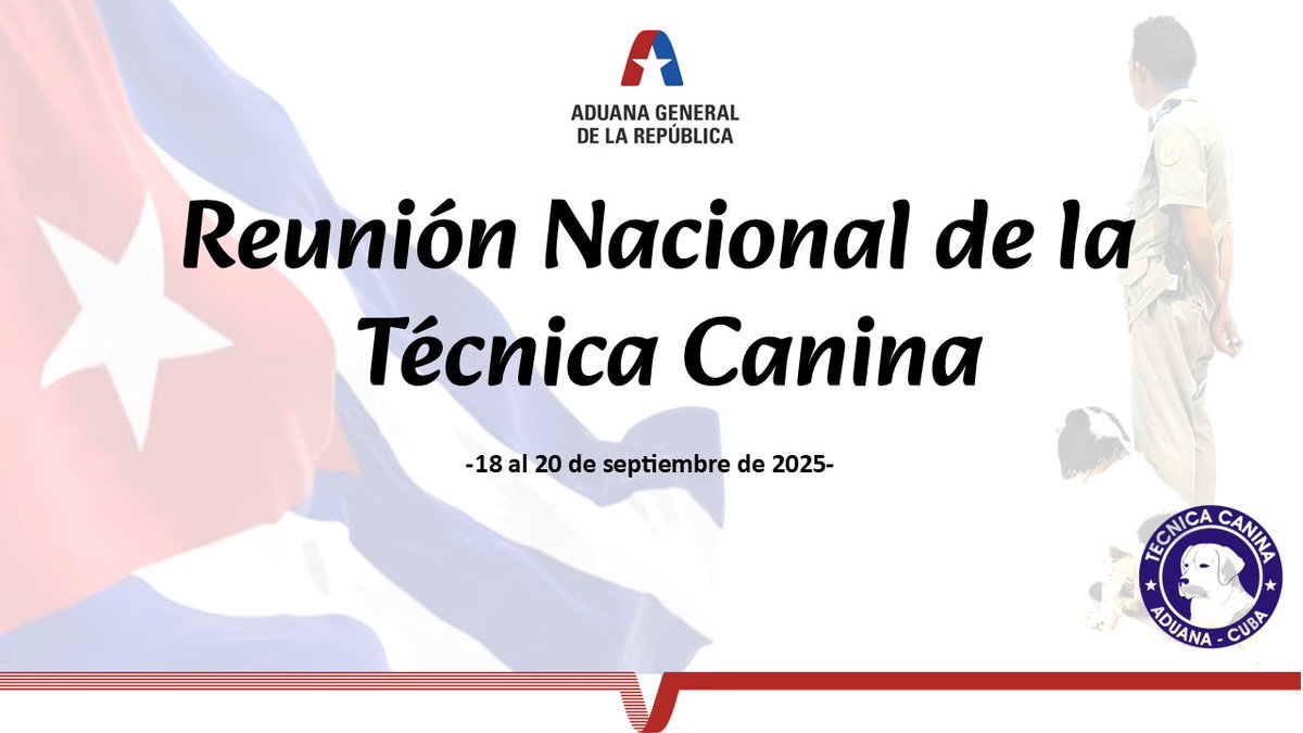 jefeaduanacuba's tweet photo. Segundo día de un evento necesario para la consolidación de la Técnica Canina en #AduanadeCuba 
Su empleo para el descubrimiento de ilícitos que pongan en peligro la Seguridad Nacional es imprescindible 
Hoy más fortalecidos y comprometidos con la patria #FronteraSegura https://t.co/Jru1HXRVis
