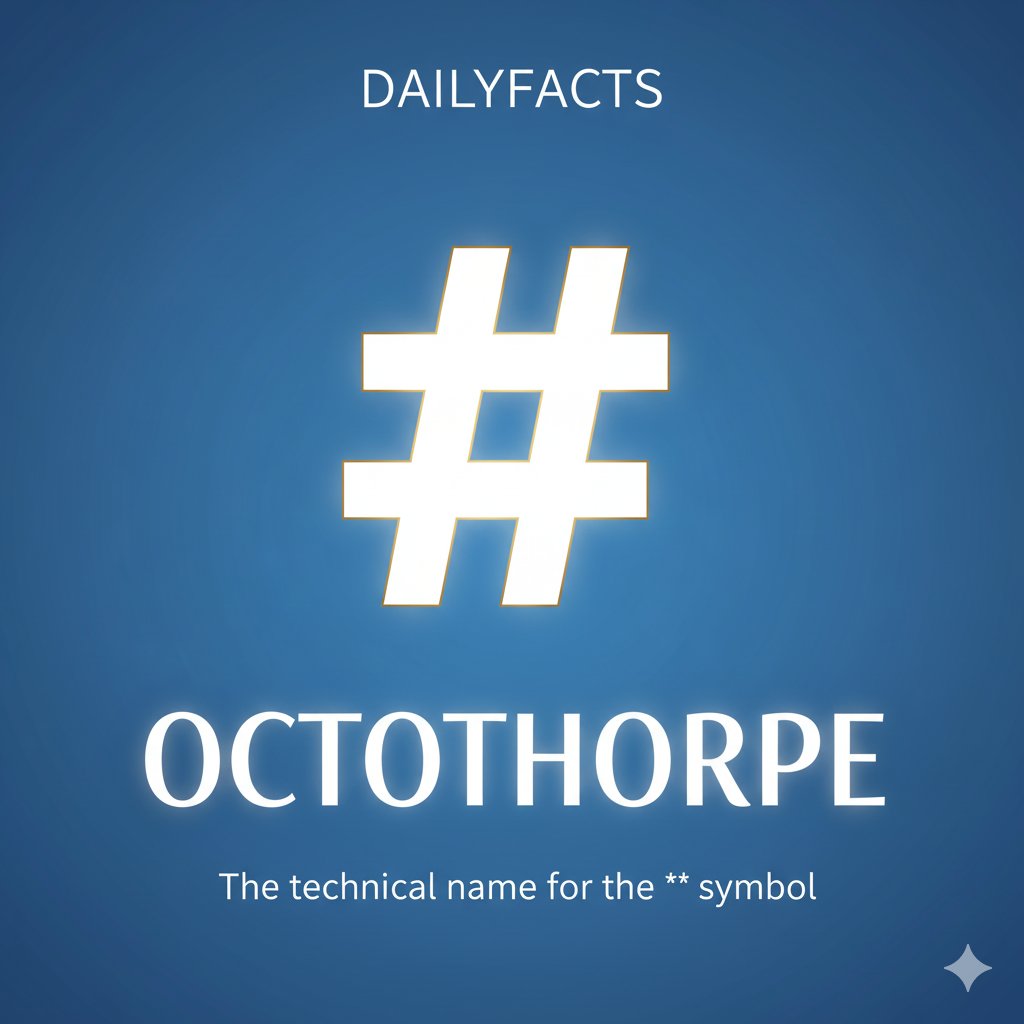 GokulNarayan199's tweet image. Ever wondered about the name of the &quot;#&quot; symbol? It&apos;s an &quot;octothorpe&quot;! A fun fact to drop in your next conversation. 😉 #DailyFacts #DidYouKnow #Octothorpe