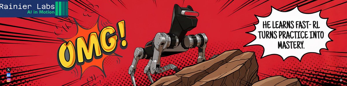 LabsRainier's tweet image. He learns fast. 🐾⚡ RL on Terrier means every step makes him smarter—adapting balance, control & agility in real-world environments. #ReinforcementLearning #LeggedRobotics #AI #BuildInPublic #Robotics #RL #NVIDIAIsaac #NVIDIA #rewardfunctions