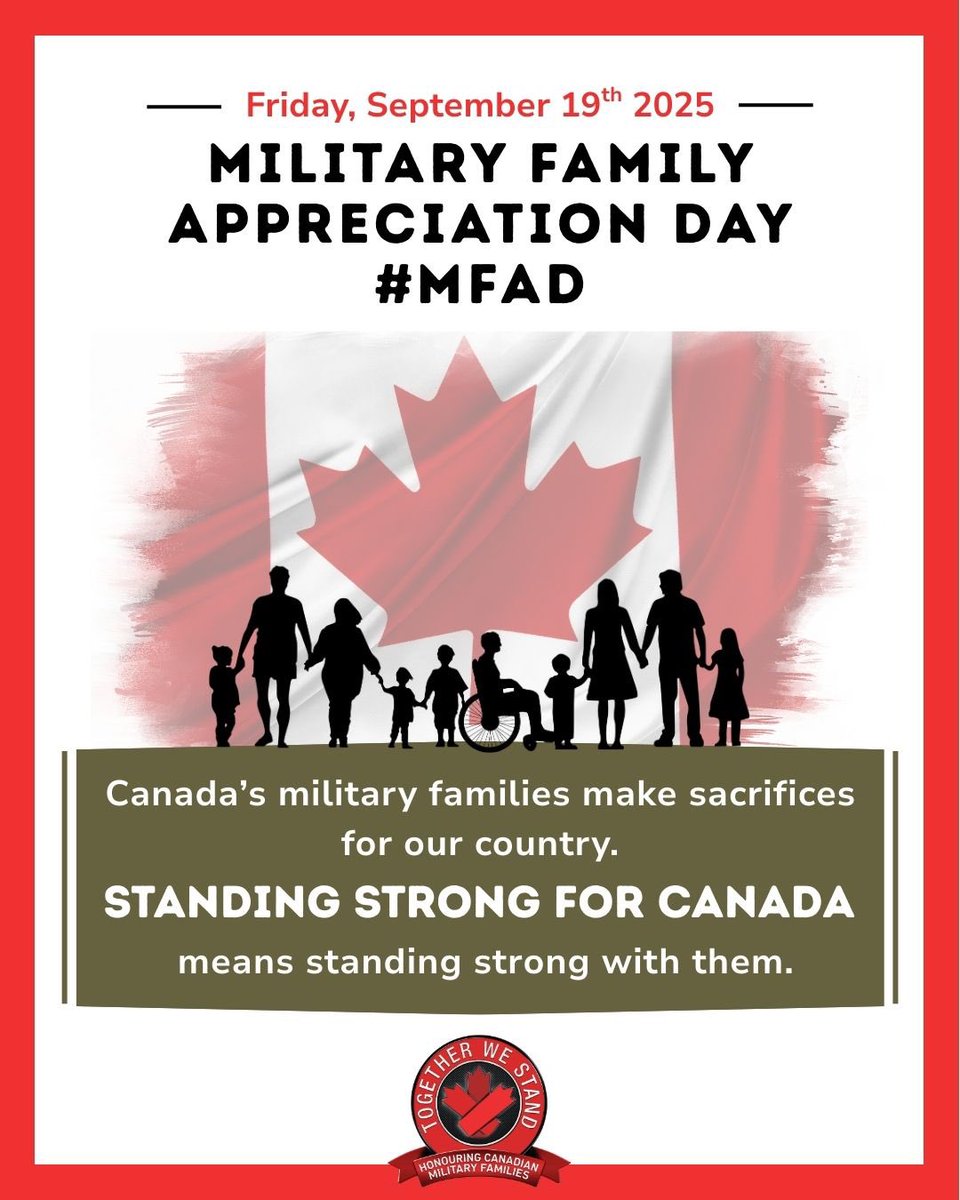 On Military Family Appreciation Day, we pause to recognize the quiet strength of Canada’s military families.

Your resilience and support make an enormous difference in the lives of those who serve—and in the safety of our country. 

Today and every day, we thank you.

#MFAD