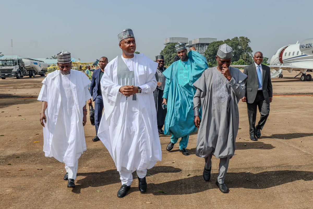 bukolasaraki's tweet photo. It was an absolute pleasure to join my dear friend and brother, Senator Abdulaziz Yari, for the wedding fatiha of his son, Nasirudeen, to Safiyya, the daughter of Dr Shehu Idris. https://t.co/D0vcXHf2wn
