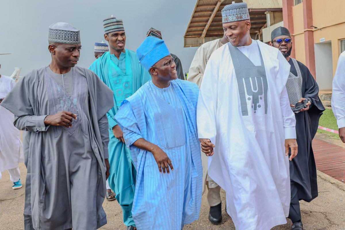 bukolasaraki's tweet photo. It was an absolute pleasure to join my dear friend and brother, Senator Abdulaziz Yari, for the wedding fatiha of his son, Nasirudeen, to Safiyya, the daughter of Dr Shehu Idris. https://t.co/D0vcXHf2wn