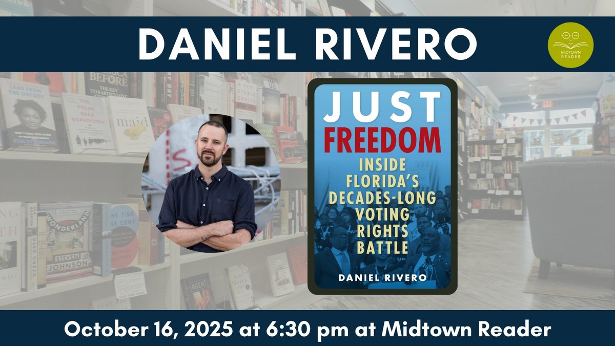 Danny Rivero (@toomuchme) on Twitter photo Tallahassee I'm coming for you! 
Join me for a conversation with <a href="/hellokatepayne/">Kate Payne</a> of the AP on October 16 at Midtown Reader. 
Tell your legislators, tell your mom, tell your college roomie.
midtownreader.com/event/2025-10-… Tallahassee I'm coming for you! 
Join me for a conversation with <a href="/hellokatepayne/">Kate Payne</a> of the AP on October 16 at Midtown Reader. 
Tell your legislators, tell your mom, tell your college roomie.
midtownreader.com/event/2025-10-…