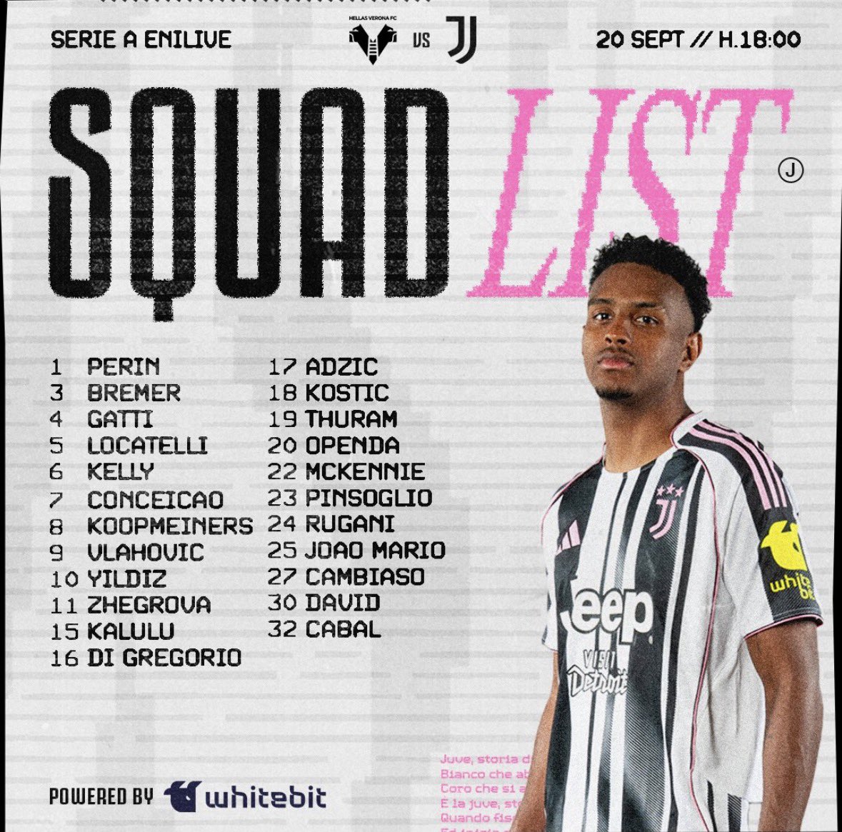 MatthijsPog's tweet image. La lista dei convocati #VeronaJuve 📋