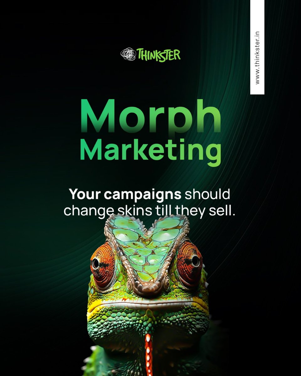 Thinkster_india's tweet photo. Morphing campaigns? That’s how you win in 2025.

Because the algorithm doesn’t care how pretty your post looks —
it cares how fast you adapt, evolve, and flex till it converts.

That’s Morph Marketing.
That’s Thinkster. 🚀

#ThinksterCreative #MorphMarketing #SmartStrategy https://t.co/r5j6IKQzLd