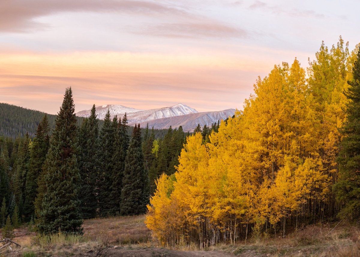 Fall color isn’t at peak yet, but certain pockets are showing off. Sunrise in Summit County this morning #cowx