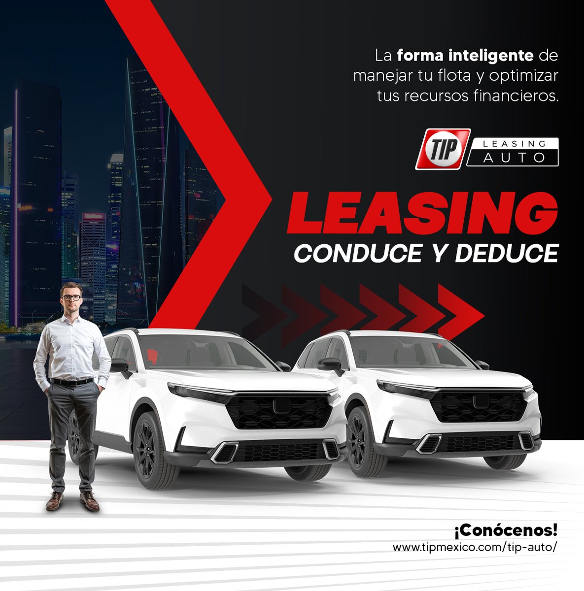 TIPMexico's tweet image. 🚗 Conduce el cambio hacia una flota más eficiente, sin comprometer tu liquidez. Además, deduce los gastos de tu vehículo y mejora la salud financiera de tu negocio.
¡Acelera tu crecimiento con la mejor solución en arrendamiento!🚙 
#TIPMéxico #TIPAuto