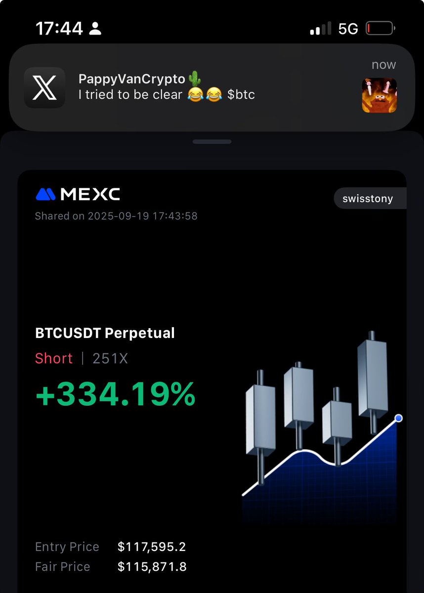 sickraddad's tweet photo. @PappyVanCrypto9 You were 💪 https://t.co/7xhpGQT0Vj