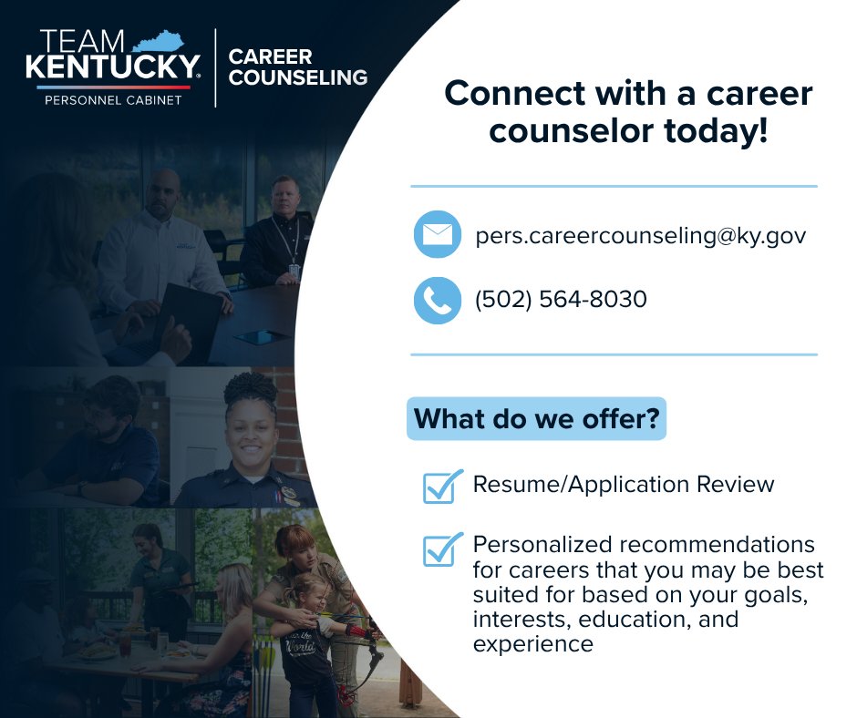 Do you need help finding a new career? Contact the Division of Career Opportunities today for free career counseling at (502) 564-8030 and let us help you #FindYourPurpose!