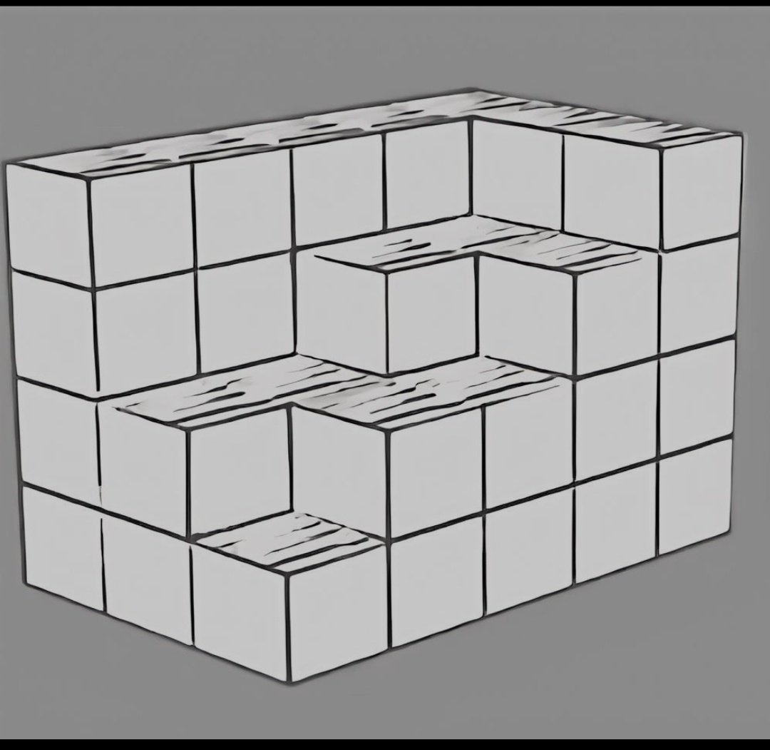 Şeklin tamamlanması için kaç küp eksik ?