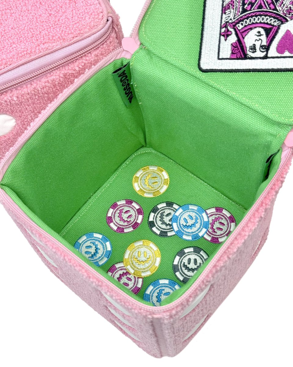 fuzzy pink dice bag