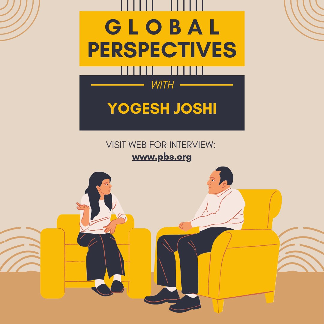 IndiaCenterUCF's tweet image. Gain fresh insights on world affairs with Global Perspectives featuring Yogesh Joshi.
Watch the interview ➡️pbs.org/video/dr-yoges… 
#GlobalPerspectives #PBS #GlobalIssues #Leadership