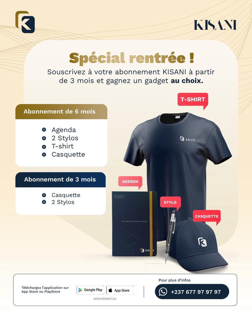 Hello, je vous présente les cartes KISANI, qui vous donnent droit à  des réductions allant jusqu’à 25% dans plus de 120 enseignes et marques à Douala. 

Carte MAESTRIA - 5.000F / mois 
Carte EXÉCUTIVE - 20.000F / mois 
Carte PLATINUM - 50.000F / mois 

📲 wa.me/237676257590