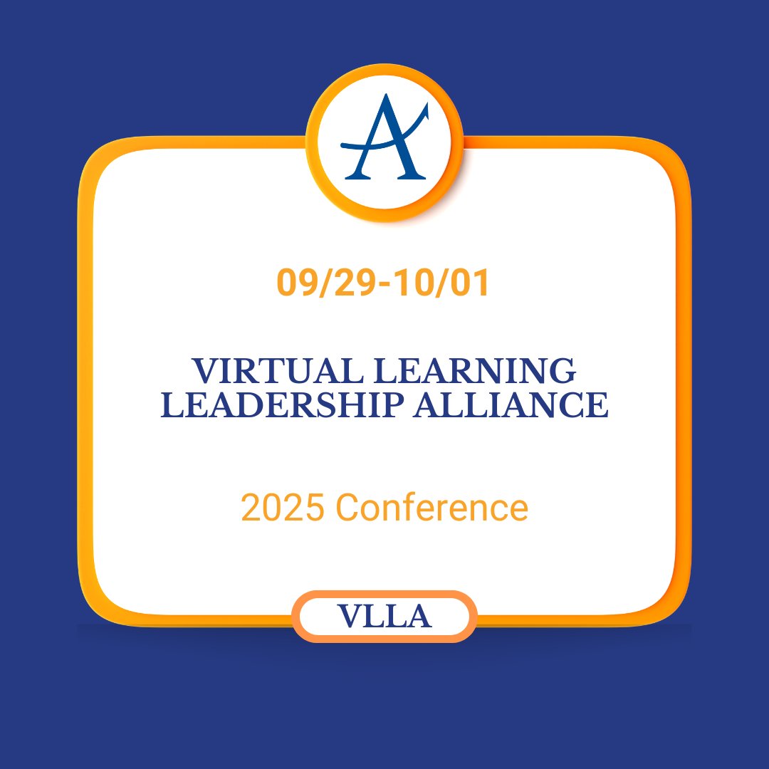 AccelerateEd's tweet image. Accelerate Education is proud to be a Gold Sponsor of the 2025 Virtual Learning Leadership Alliance (VLLA) Conference, taking place September 29 – October 1 in Charlotte, NC.

Stay tuned—we’ll also be presenting TWO exciting sessions during the conference.

#VLLA2025