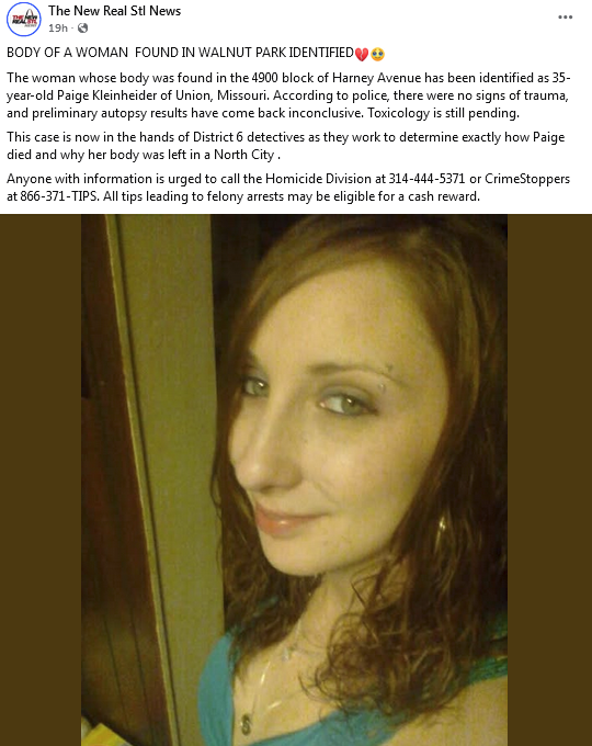 🔥🥹 Another reason St.Louis needs Federal help...The killer that did this in North St.Louis is beyond help- cannot be rehabilitated. Deserves a swift and brutal end-not 3 hots and a cot on taxpayers.. RIP Paige !  fox2now.com/news/missouri/…