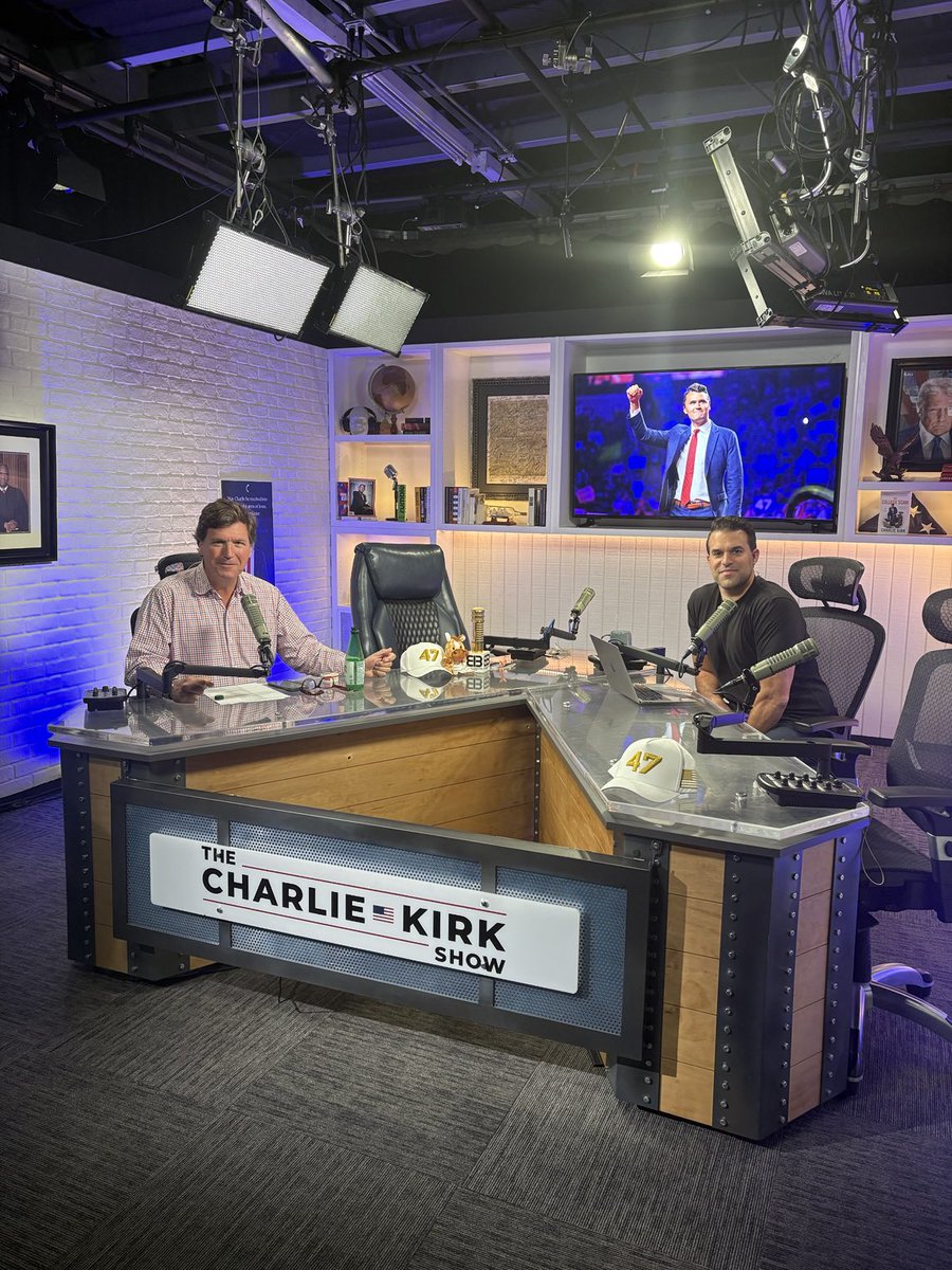 Andrew Kolvet (@andrewksway) on Twitter photo The legendary Tucker Carlson and is in the studio today hosting The Charlie Kirk Show to pay tribute to his dear friend. <a href="/TuckerCarlson/">Tucker Carlson</a> The legendary Tucker Carlson and is in the studio today hosting The Charlie Kirk Show to pay tribute to his dear friend. <a href="/TuckerCarlson/">Tucker Carlson</a>