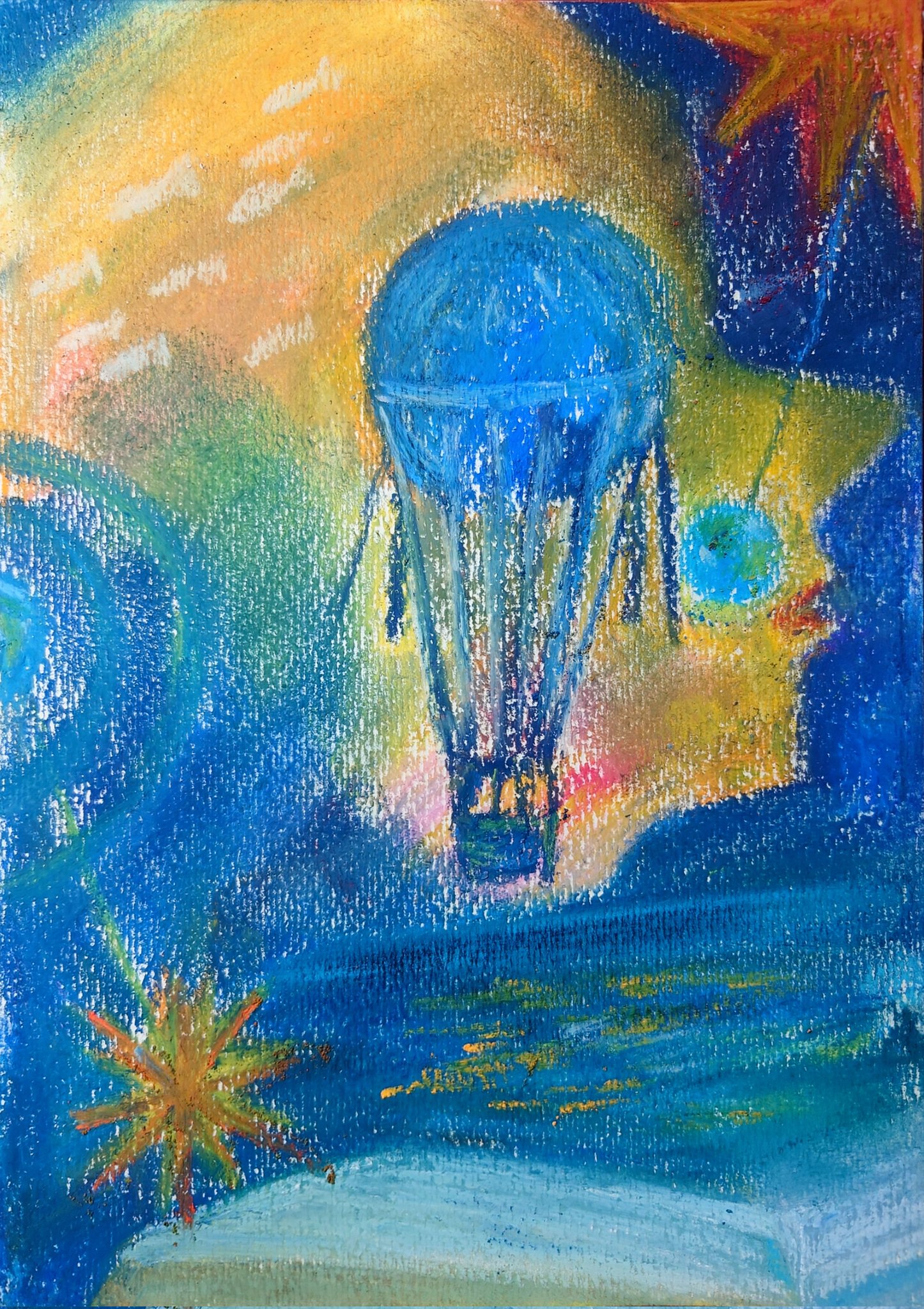 抽象的なパステル画 浮遊する人は 056ce632519d9eae46b723ec4517e9