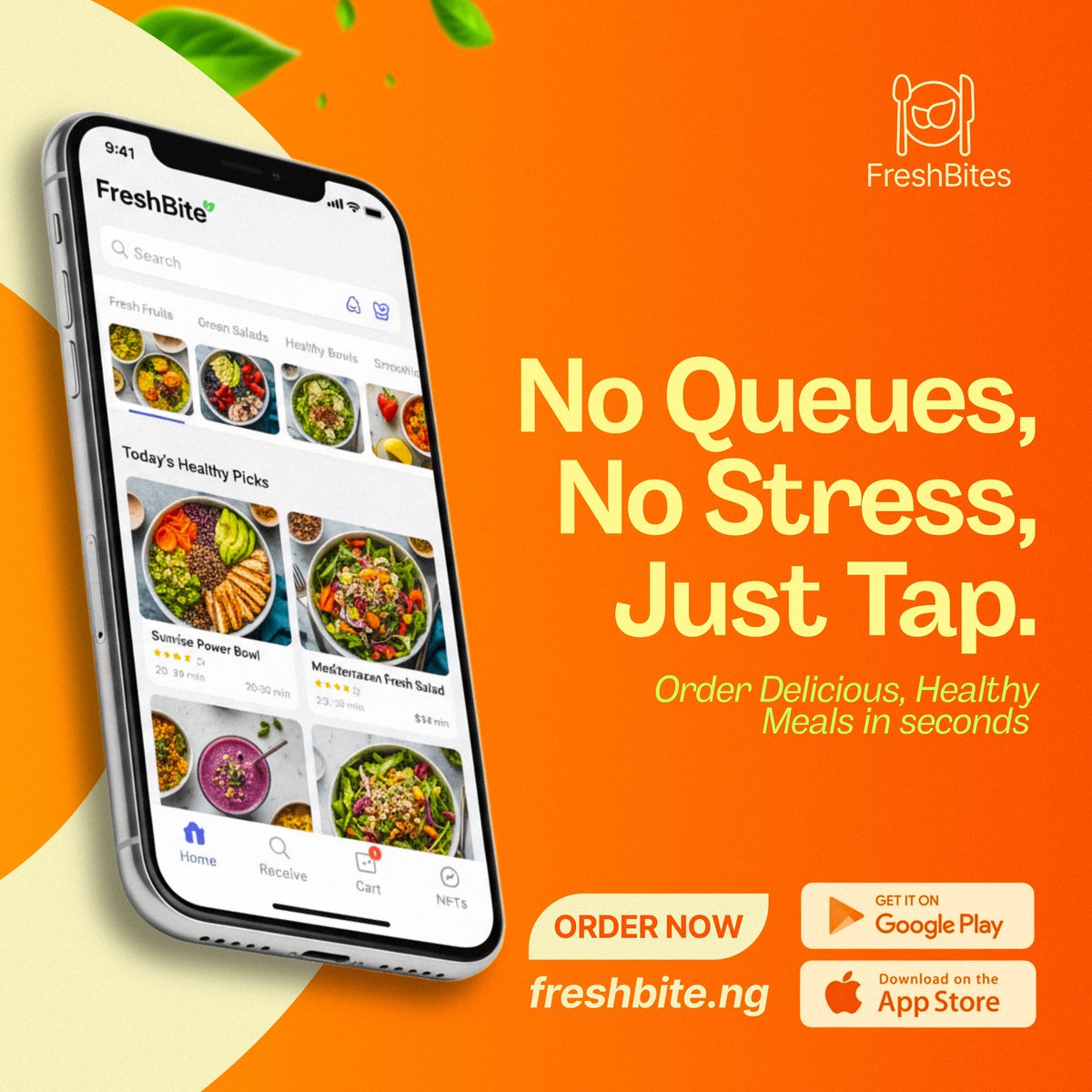tobii_design's tweet photo. Just wrapped up social media designs for FreshBite, a healthy food delivery startup.
Objective was to create clean, vibrant visuals that highlight quick delivery, fresh meals, and app-based ordering for busy users. 
Need functional designs for your brand? Send a DM https://t.co/ki5L12uqUG