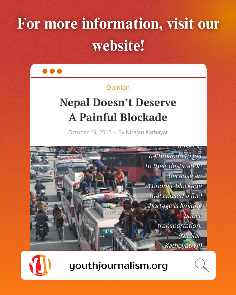 🇳🇵  Nirajan Kathayat from Nepal talked about the blockade in his country, October 19, 2015.

❤️  Help YJI by donating at helpyji.org

🔗 Read or listen at youthjournalism.org

--------------------------------------
#youthjournalisminternational