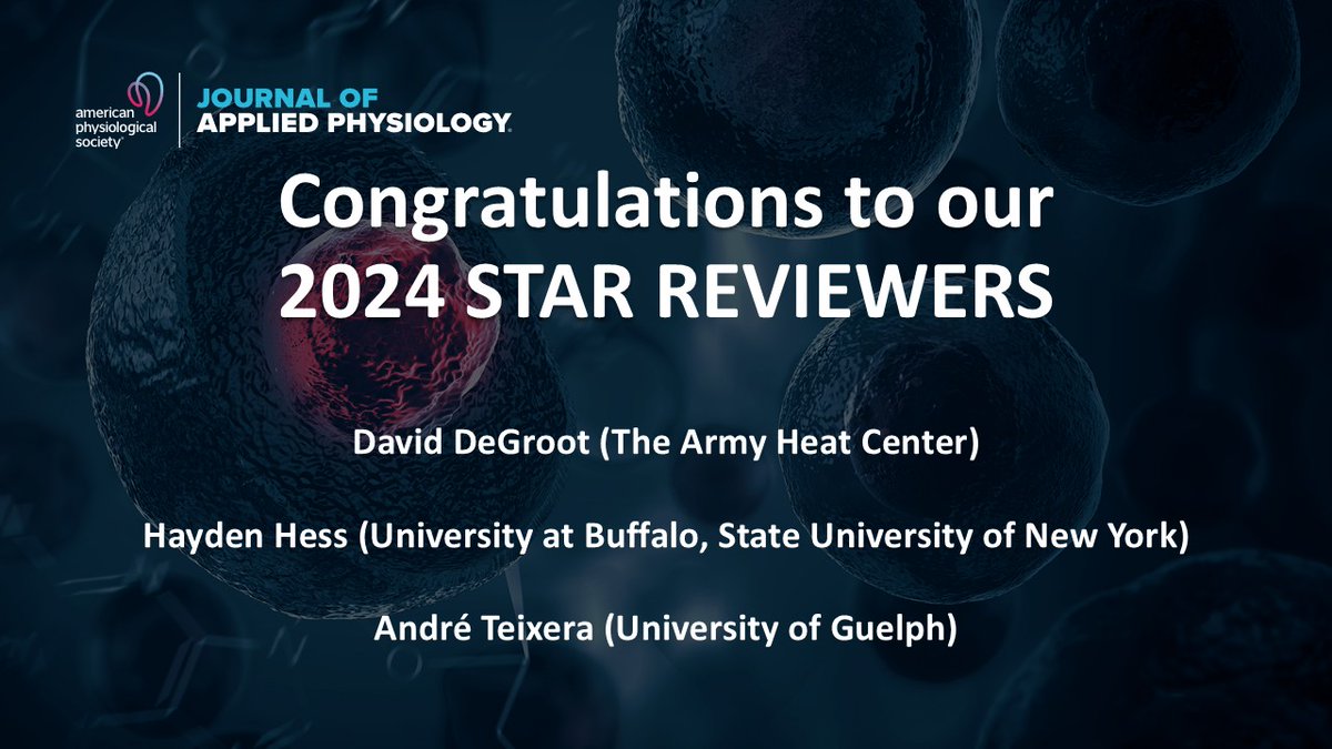 Journal of Applied Physiology (@japplphysiol) on Twitter photo 🤩 Peer reviewers are essential to the APS journals program, and this year JAPPL recognizes the following Star Reviewers: <a href="/Dr_Dave70/">Dave DeGroot</a>, <a href="/dr_hwhess/">Hayden Hess, PhD</a>, and <a href="/AndrLTeixeira3/">André L. Teixeira</a>! See past recipients at ow.ly/as3b50WYkAx. 🤩 Peer reviewers are essential to the APS journals program, and this year JAPPL recognizes the following Star Reviewers: <a href="/Dr_Dave70/">Dave DeGroot</a>, <a href="/dr_hwhess/">Hayden Hess, PhD</a>, and <a href="/AndrLTeixeira3/">André L. Teixeira</a>! See past recipients at ow.ly/as3b50WYkAx.