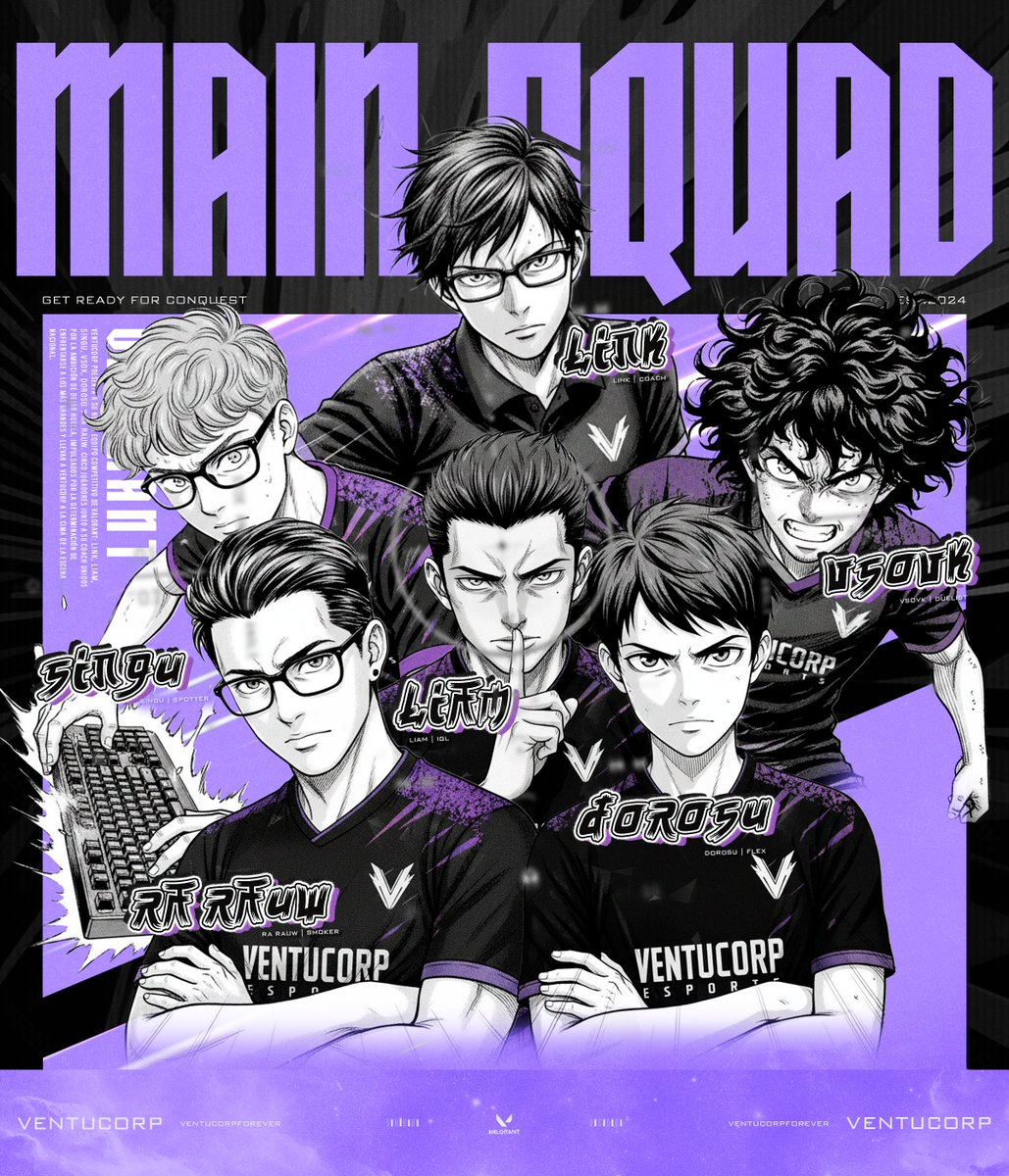 #Valorant | #Presentacion
👀Ya iba tocando presentar equipo no?  Nuestra main squad de Valorant ya está por aquí!

💪Listos para reventar el CT este split!!!

#VentuCorpForever