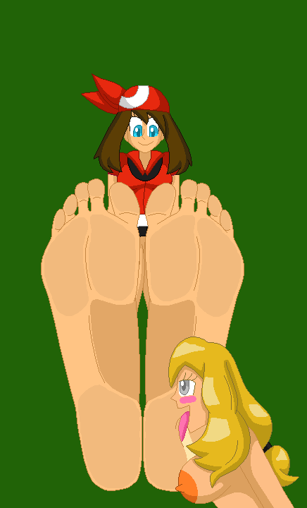 "You know you love this, our big soft feet rubbing onto you. Sniff our sweaty socks and lick our big soles, it feels so nice~" Dawn teases while Serena's at hers and May's feet #bigfeet #longtoes #bigsoles #barefoot #footpov #domination #humiliation #footworship