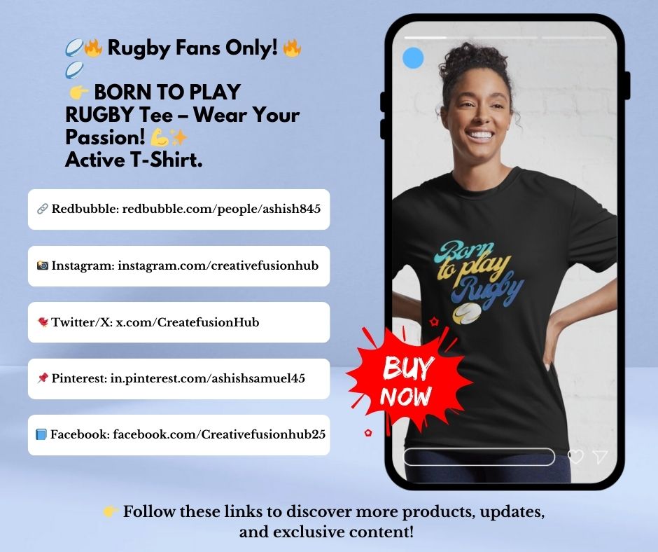 🔥 Just dropped: the “BORN TO PLAY RUGBY” active tee by ashish845 — perfect for anyone who lives for the game. 💪 Grab yours now and rep that passion on &amp; off the pitch! 🏉 

👉 Shop link: redbubble.com/i/t-shirt/BORN…