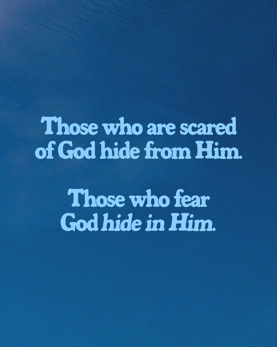 JohnBevere's tweet photo. The fear of the Lord is not about being afraid of God. It is about staying close to Him.

Those who are scared of God hide from Him. Those who fear God hide in Him.

Holy fear doesn’t drive us away. It draws us near, keeps our hearts tender, and shapes the way we live every day.

This is the awe that changes everything.

Follow this link to my book, The Awe of God. https://t.co/HN8eFKfryE