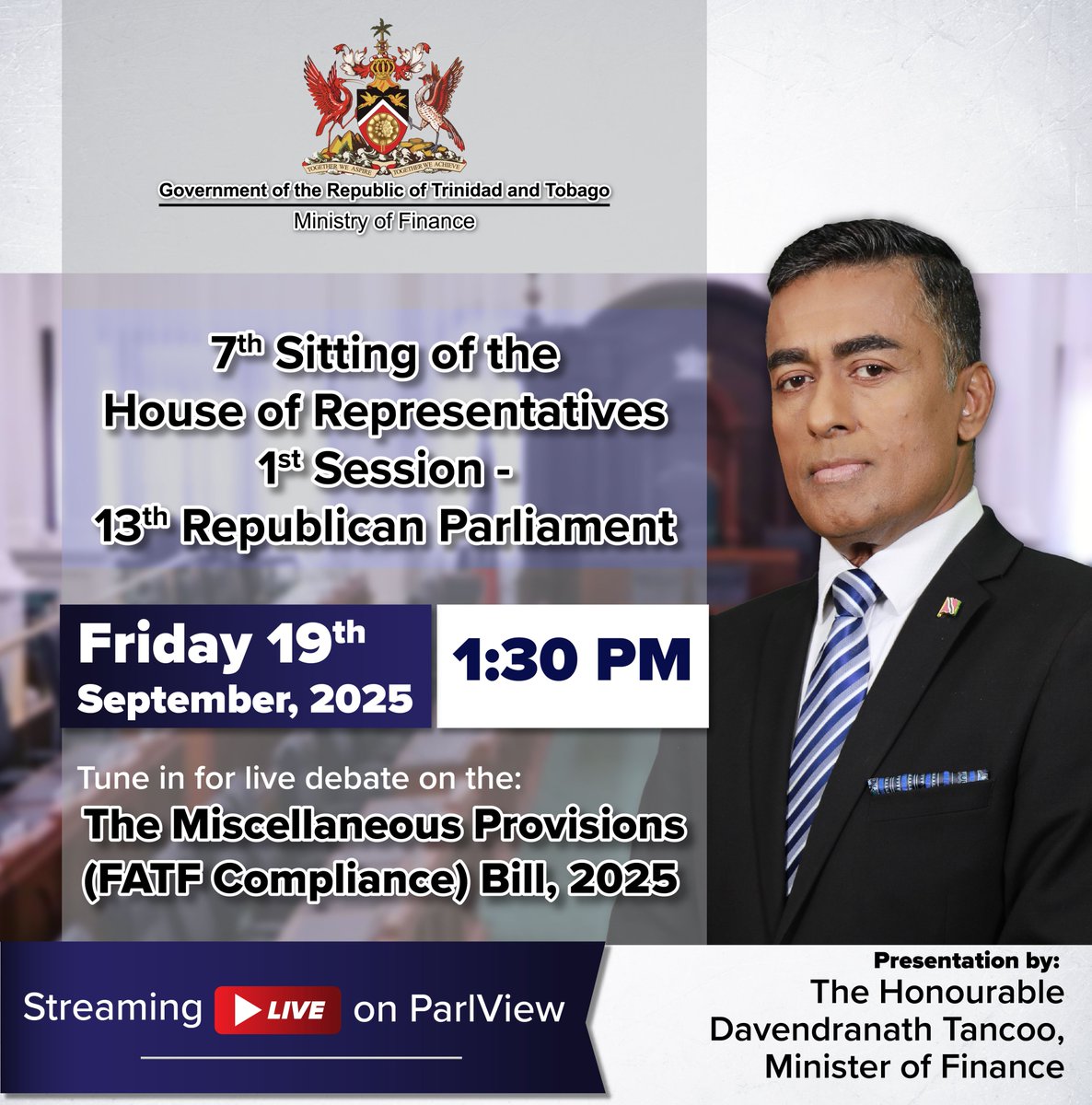 #HappeningToday
Debate on The Miscellaneous Provisions (FATF Compliance) Bill, 2025.

View the live coverage here: youtube.com/watch?v=JySChi…
