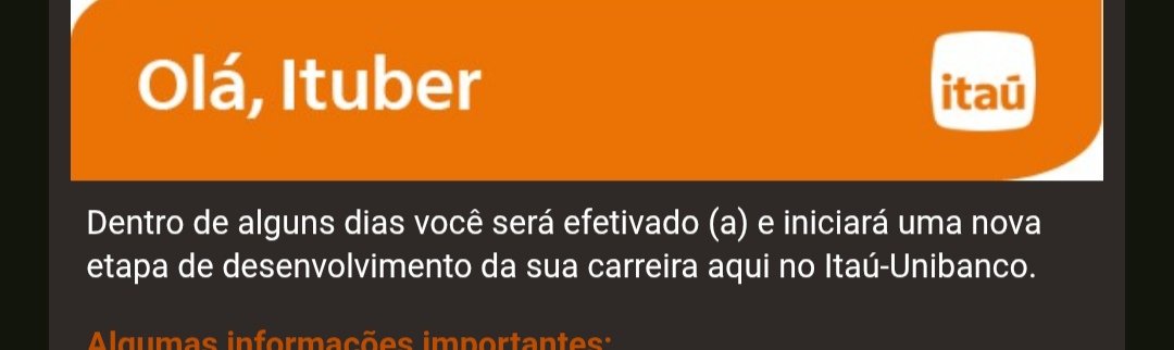 dps de 11 meses de estágio no Itaú, fui efetivada amigos, só agradecer 🥹