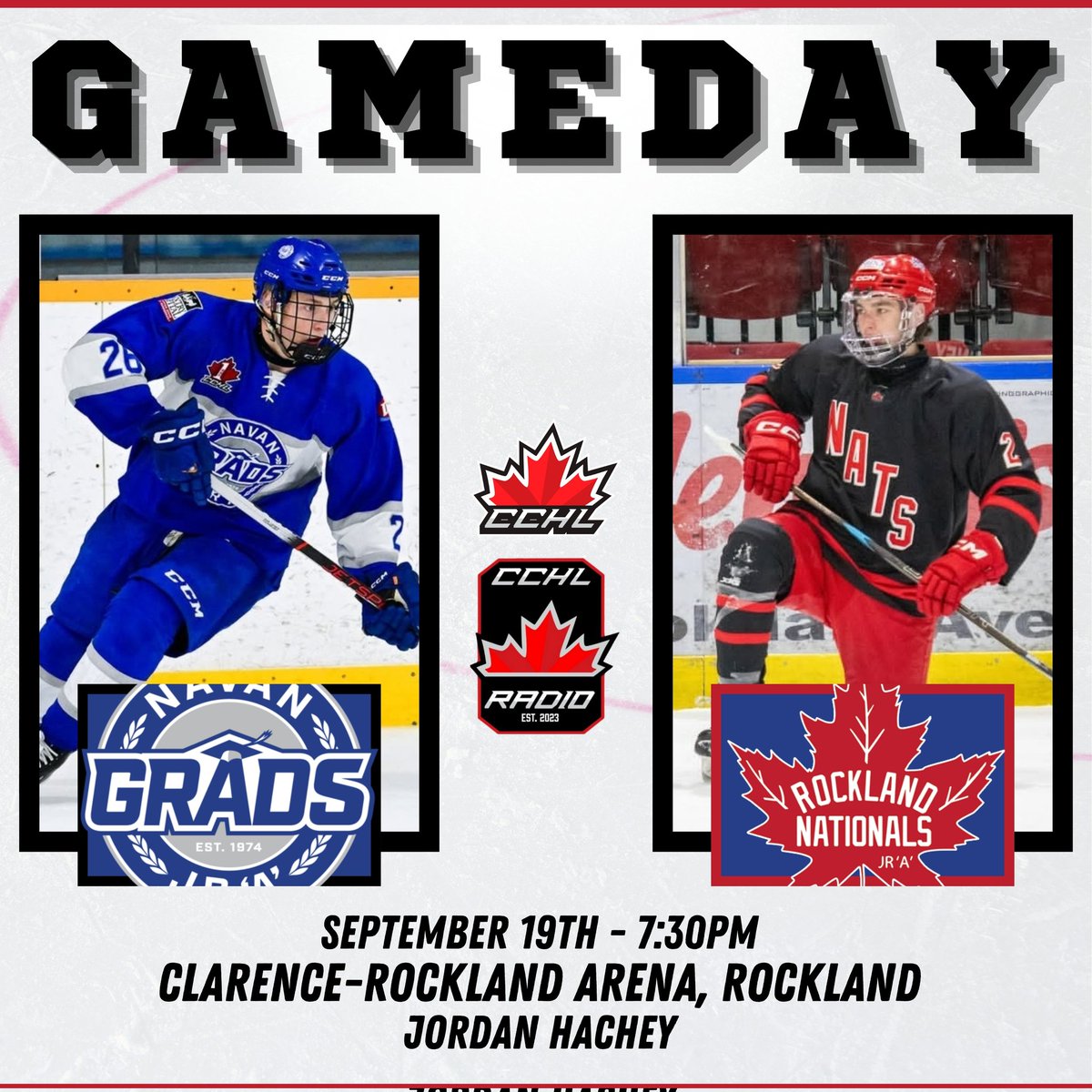 It's a CCHL Radio Gameday!

The 2024 Champs take on the 2025 Champs for the Nats' home opener! Jordan Hachey brings you all the action from Clarence-Rockland!

#ANewEra

📸 Purdy: Derek Hodgson (IG)
📸 Penney: Mitchell Frost (IG)