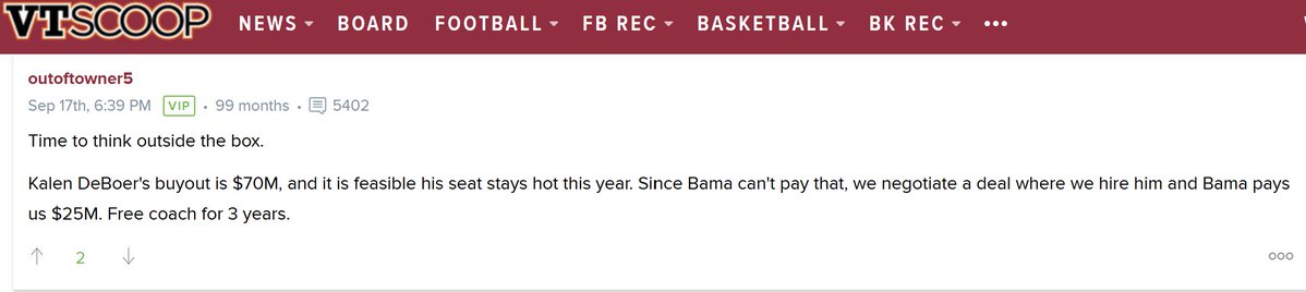 BoardGeniuses's tweet image. This is genius! #VirginiaTech could hire Kalen DeBoer and #Alabama can still pay him.