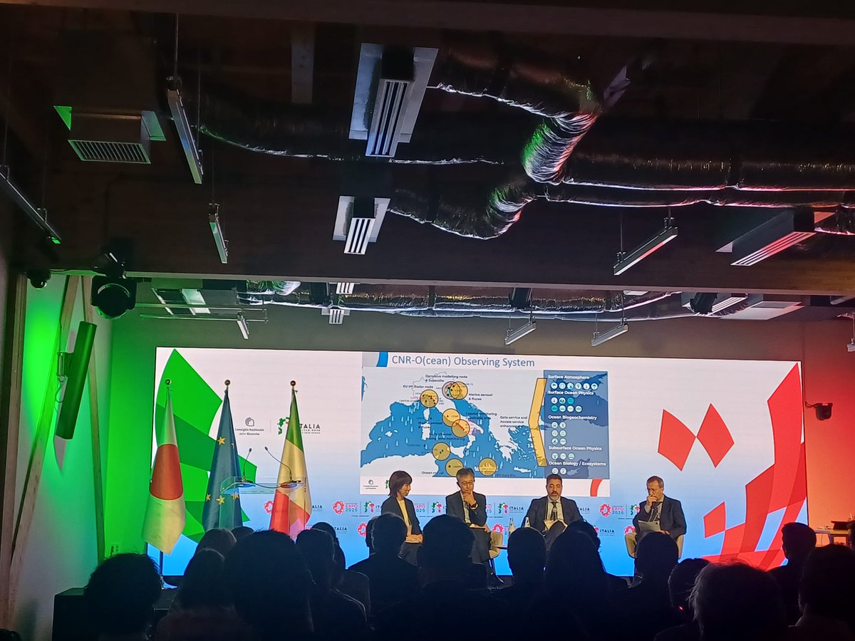 CNRDTA's tweet photo. #conoscere #proteggere
Panel: Marine Research Infrastructures and Intern. Coop.

🔹Towards an Integrated Understanding - Shuichi Kodaira (@JAMSTEC)

🔹From the Mediterranean to the World – Giuseppe Magnifico (@CNRsocial_)

Moderano: Volpi (@CNRsocial_) and Hiraoka (@MWULavy) https://t.co/vIt1Yt74a3