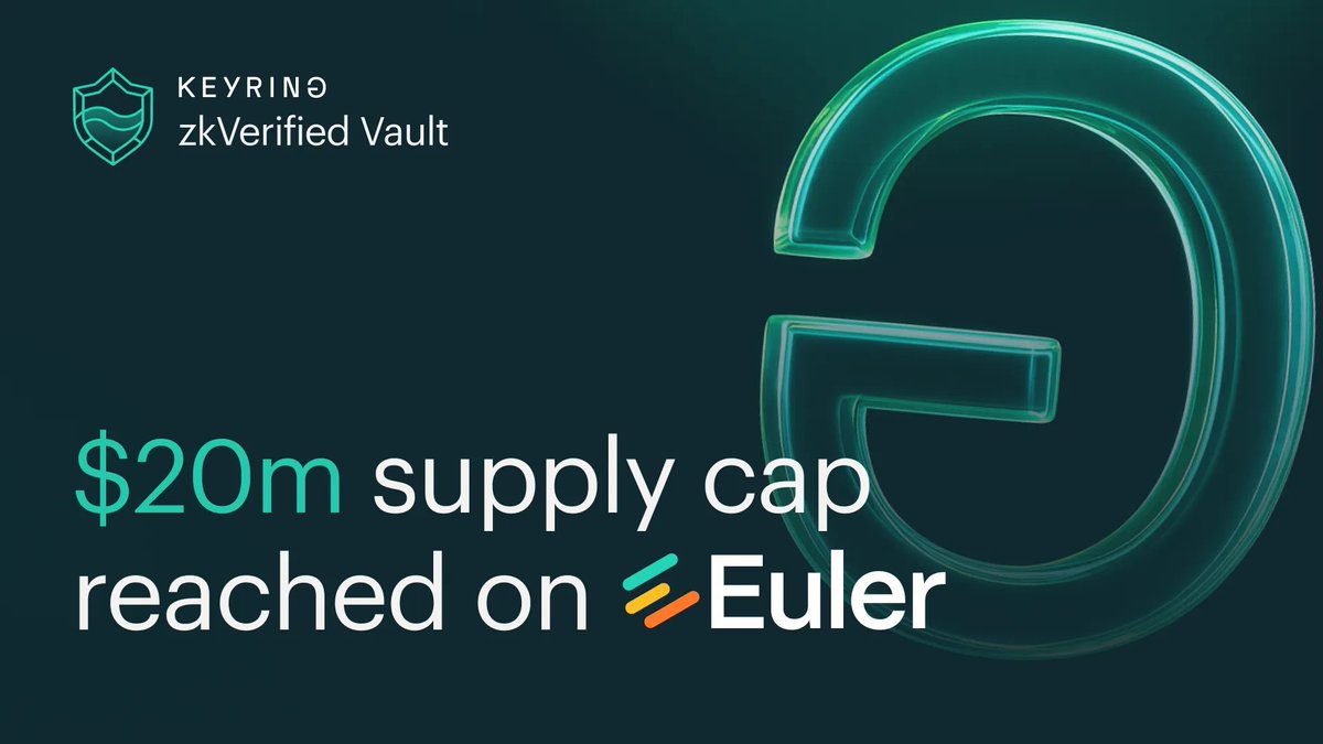 KeyringNetwork's tweet image. $20M supply cap reached on @eulerfinance

zkVerified vaults on @avax are in massive demand.

More updates are being announced soon.