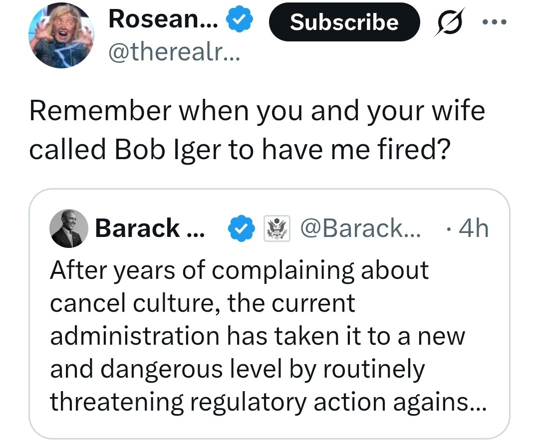 TennesseeGirl's tweet photo. @amyklobuchar @StephenAtHome Like Obama and big Mike did to Roseanne? https://t.co/9ARkJ5Ltee