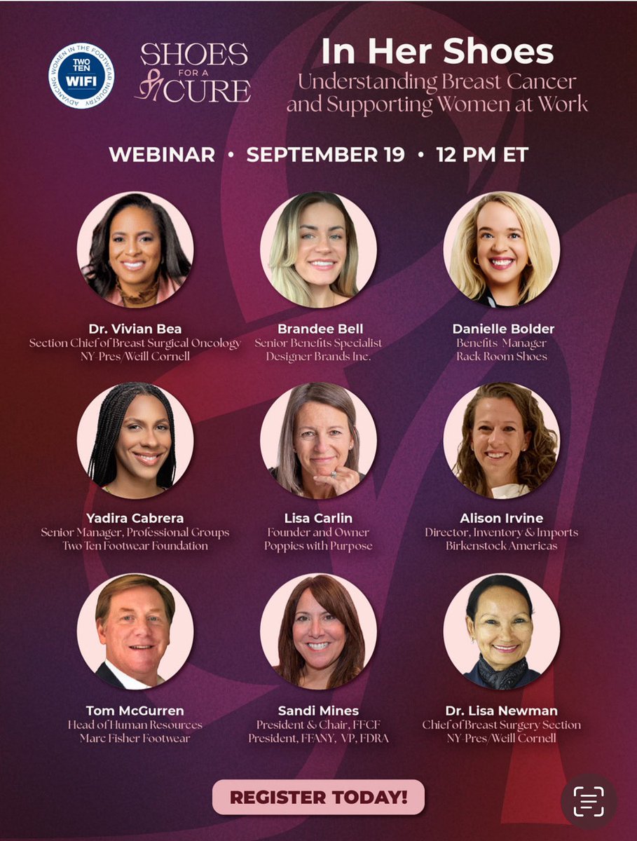 Honored to speak at the #shoesforacure webinar Sept 19, 12 PM ET. Together we’ll share insights on breast cancer &amp; workplace support for women.

Register: qrco.de/wifi-ffcf

#shoesforacure #breastcancerawareness #womensupportingwomen