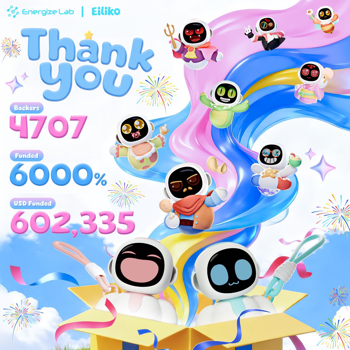 EnergizeLab's tweet image. 🎉Eiliko&apos;s Kickstarter ends!
Huge thanks to 4707 backers who helped us reach $602,335 &amp;amp; 6000% of our goal! Eilikos are now taking shape. We&apos;ll be striving to start shipping in stages before mid-Oct. 
Missed KS? You can still pre-order Eiliko on our store: bit.ly/3VlAIyB