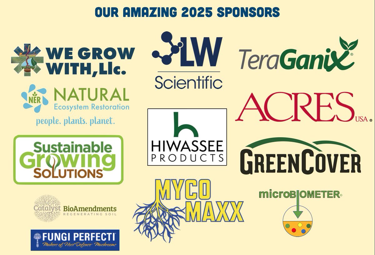We have AMAZING Sponsors at R-Soil 2025 which means AMAZING GIVEAWAYS!!! It's FREE for everyone to join - click here &amp; signup:  R-Soil.com
Huge Thanks to <a href="/LWScientific/">LW Scientific, Inc</a> <a href="/GreenCoverSeed/">Green Cover Seed</a> <a href="/TeraGanix/">TeraGanix</a> #WeGrowWith <a href="/AcresUSA/">Acres U.S.A.</a> <a href="/HiwasseeProduct/">Hiwassee Products</a> <a href="/Micro_Biometer/">Microbiometer</a> #MycoMaxx